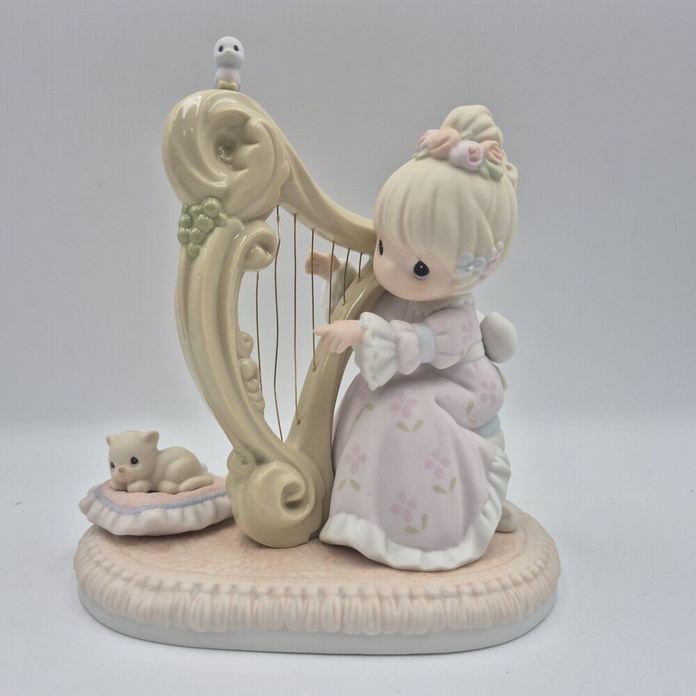 Precious Moments "Even The Heavens Shall Praise Him" Figurine Harp